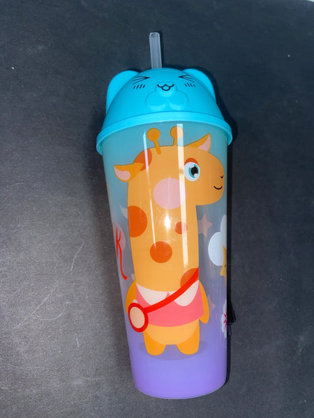 A2 VASO CON POPOTE ANIMALES 12PZ